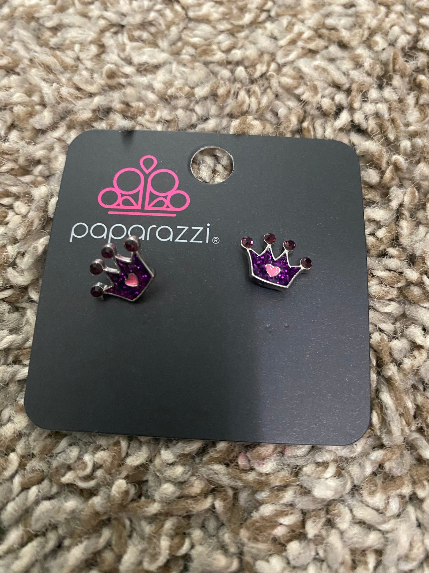 Purple Crown Earrings
